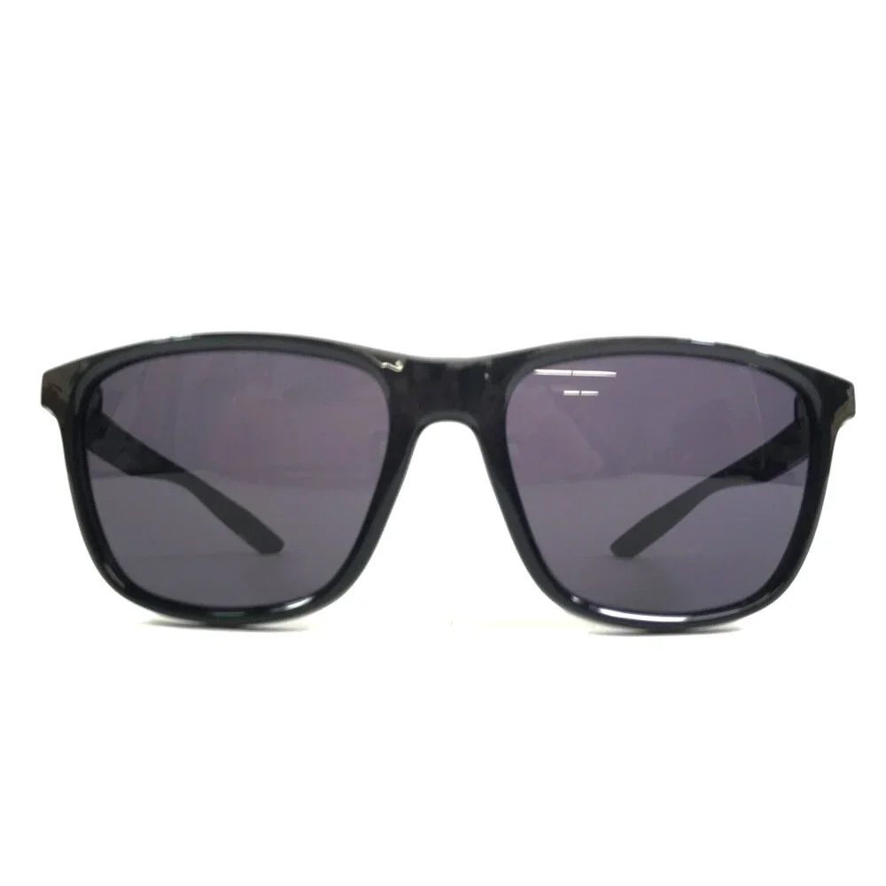 Nike Sunglasses FLIP ASCENT DJ9930 010 Shiny Black Frames Wrap with Gray Lenses